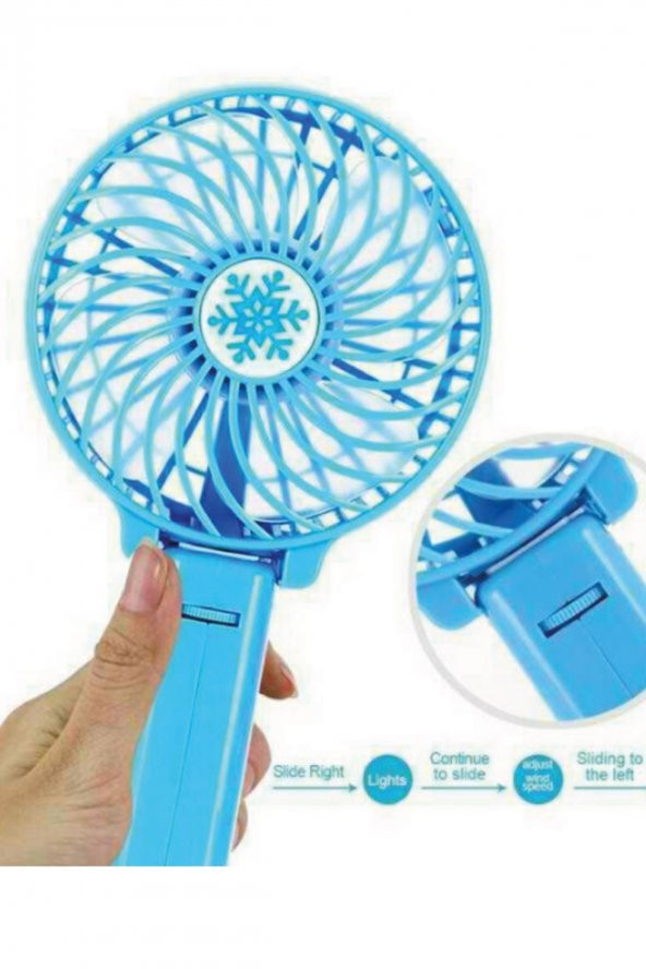 Pazariz Şarjlı Mini Fan Masa Üstü Katlanabilir Vantilatörü Usb Soğutucu Sessiz El Fanı - 4