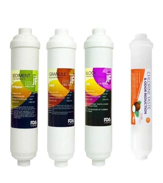 Inline Kapalı Kasa Su Arıtma Cihazı Jammy JF Post Karbonlu 4lü Filtre Seti 12 İnch ürün görseli