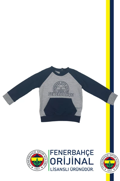 Fenerbahçe Orijinal Fb Logo Sarı-Lacivert Bebek Sweat Hediyelik Ahşap Kutulu - 2