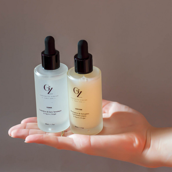 G&Z Organic Cosmetics Vegan Yüz Temizleyici Toniği ve Beyazlatıcı yumuşatıcı Losyonun Bakım Seti