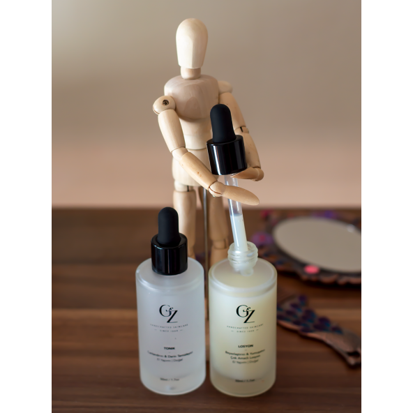G&Z Organic Cosmetics Vegan Yüz Temizleyici Toniği ve Beyazlatıcı yumuşatıcı Losyonun Bakım Seti - 5