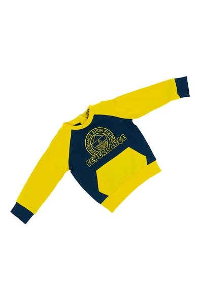 Fenerbahçe Orijinal Fb Logo Sarı-Lacivert Bebek Sweat Hediyelik Ahşap Kutulu - 8