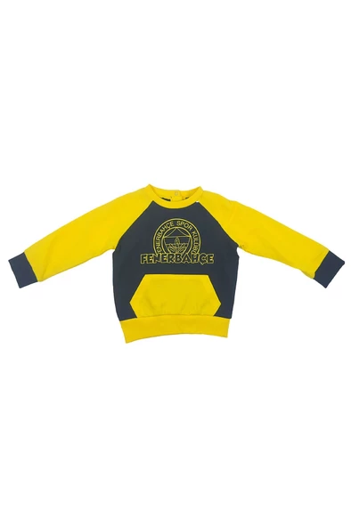 Fenerbahçe Orijinal Fb Logo Sarı-Lacivert Bebek Sweat Eşofman Alt Set Ahşap Kutulu - 9
