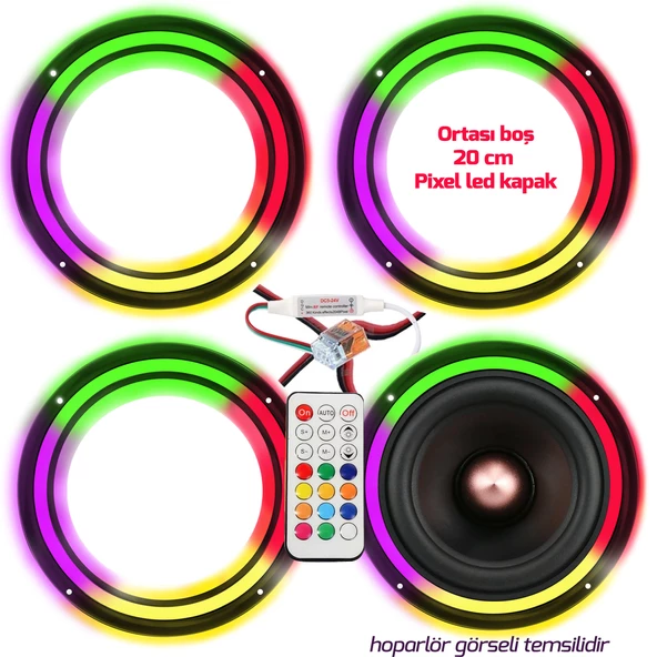 EGB Pixel Ledli 20cm Hoparlör Kapak İçi Boş 4 Adet EGB EG-7756