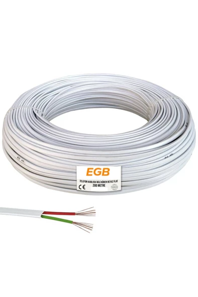 Köken Telefon Kablosu İkili 200mt Beyaz EGB eg-7890 - 1
