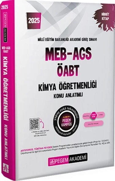 2025 MEB AGS ÖABT Kimya Öğretmenliği Konu Anlatımlı Pegem Yayınları