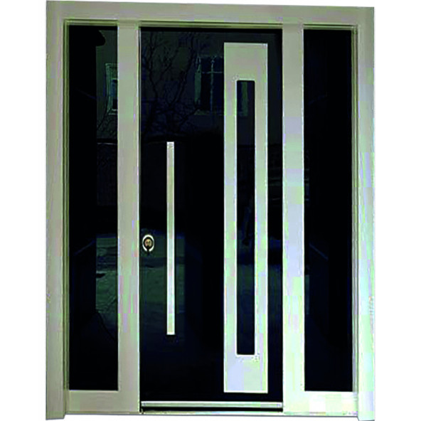 TEZ- 0148 Statik Beyaz Renk Camlı Model Apartman Giriş Kapısı, Dış Mekan Kapısı, Villa Kapısı ürün görseli