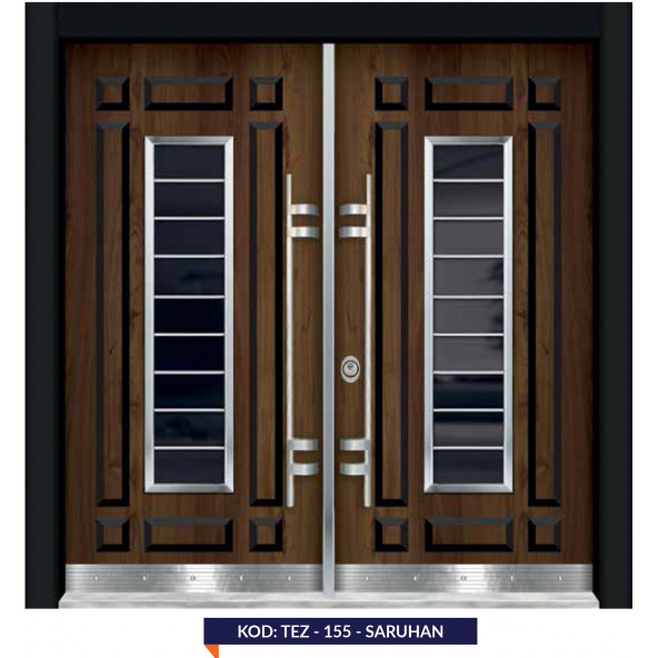 TEZ-0155 Beyaz Renk Statik Kasalı Kabartmalı Model Apartman Giriş Kapısı, Dış Mekan Kapısı