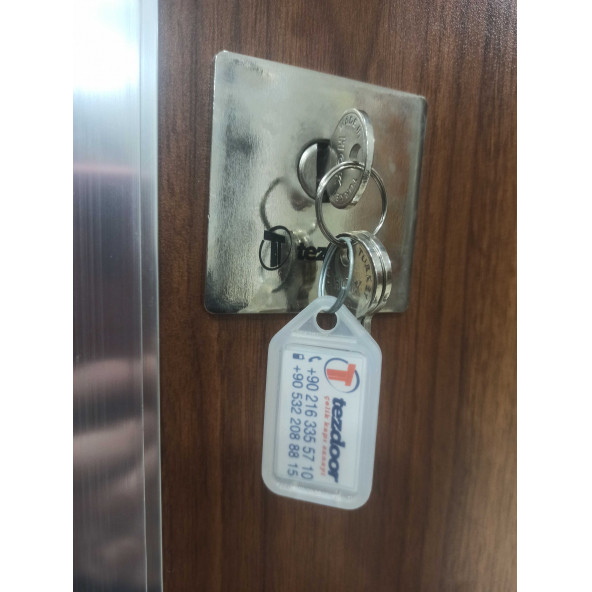 TEZ-0155 Beyaz Renk Statik Kasalı Kabartmalı Model Apartman Giriş Kapısı, Dış Mekan Kapısı - 4