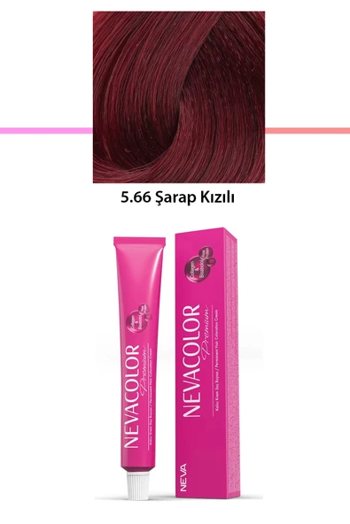 Premium 5.66 Şarap Kızılı - Kalıcı Krem Saç Boyası 50 g Tüp - 1