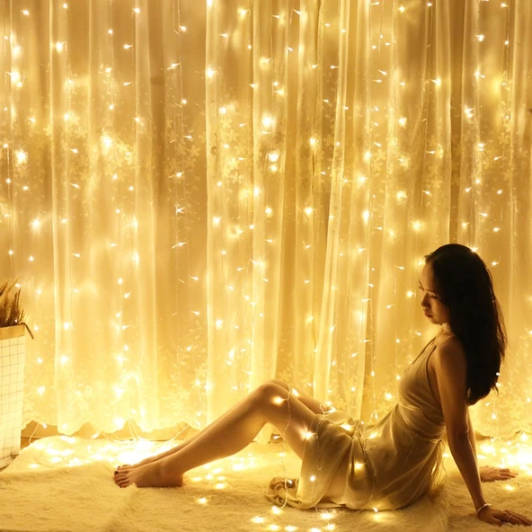 YILBAŞI AĞACI IŞIĞI DEKOR NOEL IŞIĞI GÜN IŞIĞI SALKIM LED IŞIK 2X2 METRE 10 DAL 140 LEDLİ GÜN IŞIĞI ürün görseli