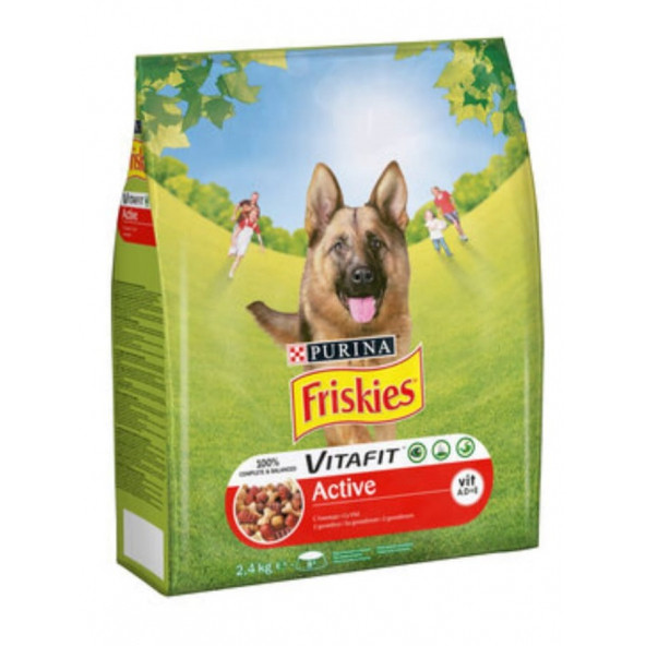 Friskies Etli Aktif Köpek Maması 2,4 Kg.