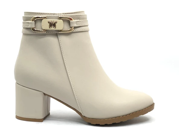 Feles Kelebek Toka Detaylı Topuklu Kadın Bot - Resim 8