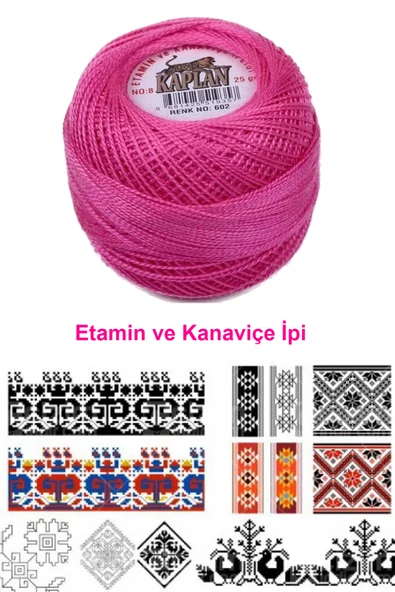 Kaplan Etamin Ve Kanaviçe İpi 8 No Kod/Renk: 602 - Royaleks - 2