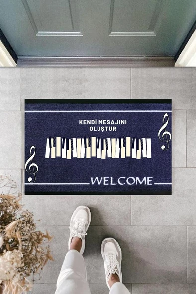 Dijital Baskı Kişiye Özel İç Kapı Dekorasyon Paspas  PS11266 - 1