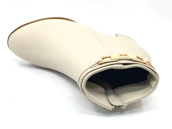 Feles Kelebek Toka Detaylı Topuklu Kadın Bot - Resim 11