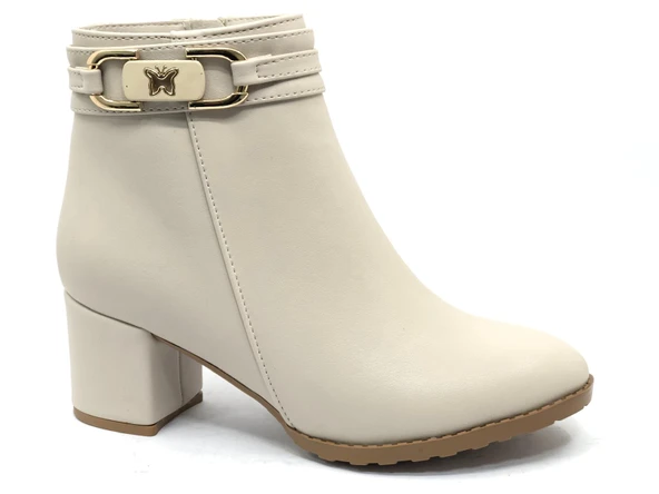 Feles Kelebek Toka Detaylı Topuklu Kadın Bot - Resim 9