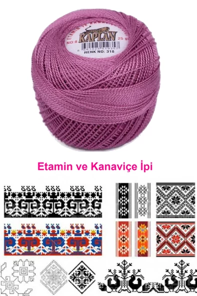 Kaplan Etamin Ve Kanaviçe İpi 8 No Kod/Renk: 318 - Royaleks - 2