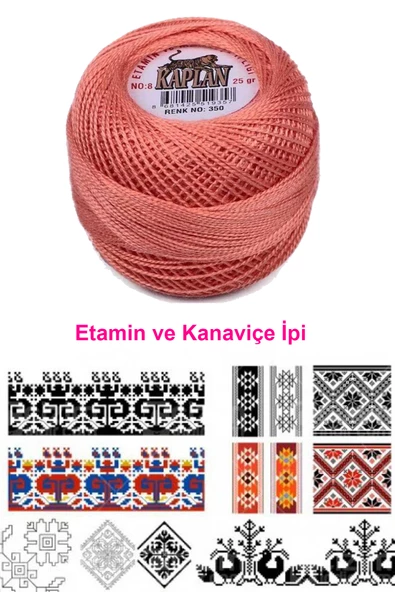 Kaplan Etamin Ve Kanaviçe İpi 8 No Kod/Renk: 350 - Royaleks - 2