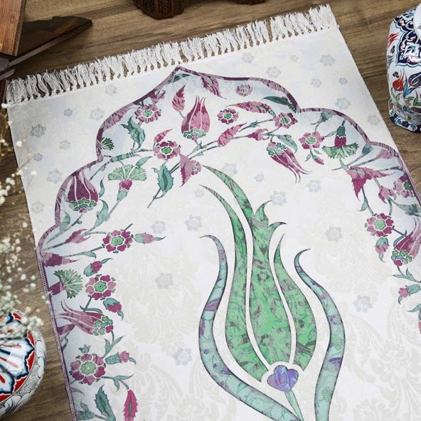 İnce Pamuk Seccade Yeşil - Lale 70x117 cm - 370 gr - 2