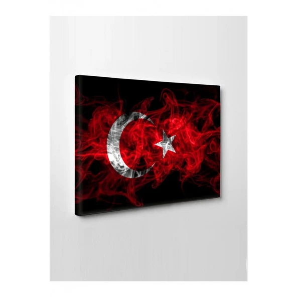 Kanvas Tablo Türk Bayrağı (Kırmızı Beyaz) Led Işıklı