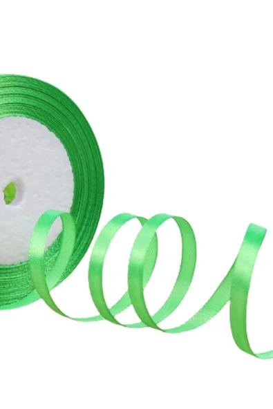Saten Kurdele 1 cm 10 Metre Fıstık Yeşili - 1