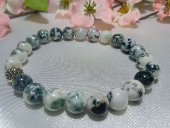 Jade'm Gold Karlı Akik Doğaltaş Bileklik