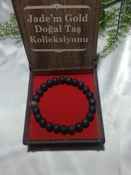 Jade'm Gold Lav Taşı Doğaltaş Bileklik - 3
