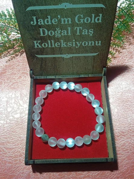 Jadem Gold Saydam Necef Taşı Doğal Taşlı Bileklik - 3