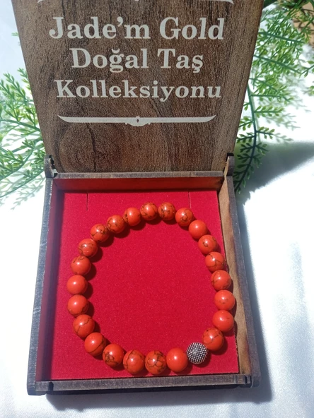 Jade'm Gold Kırmızı Mercan Doğal Taş - 3