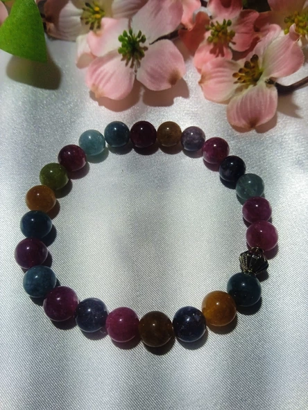 Özel Kutulu Turmalin Esartif Renkler Bileklik