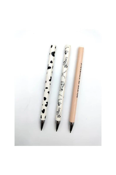 Plastik Gövde Tükenmez Kalem Pastel 3'lü Kalem Seti - Resim 3