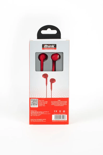 i'think KL-270 Kırmızı Mikrofonlu Kablolu Kulak İçi Kulaklık - Resim 5