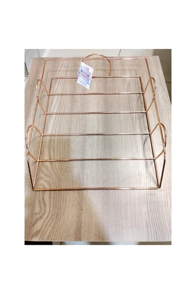 Metal Rose Gold A4 Evrak Rafı Tekli - Resim 2