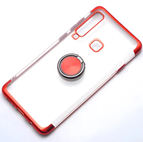 Galaxy A9 2018 Kılıf Gess Kenarları Renkli Yüzük Aparatlı Kılıf - Resim 2