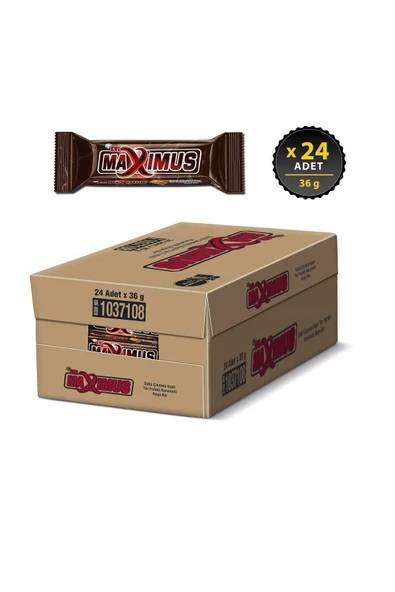 Eti Maximus Sütlü Çikolata Kaplı Yer Fıstıklı Karamelli Nuga Bar 36 g x 24 Adet - 2
