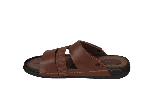 GEZER Erkek Siyah Sandalet Terlik Ortopedik Comfort tabanlı - 8