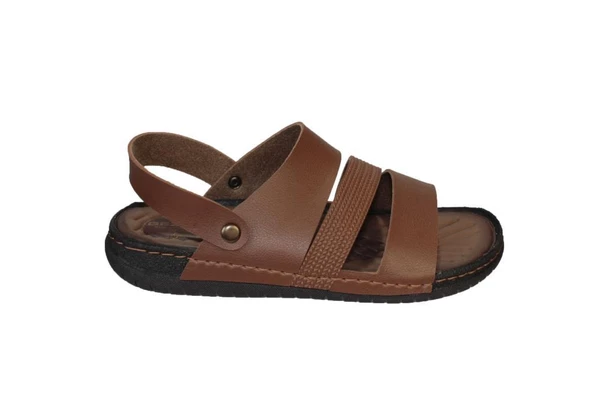 GEZER Erkek Siyah Sandalet Terlik Ortopedik Comfort tabanlı - 9