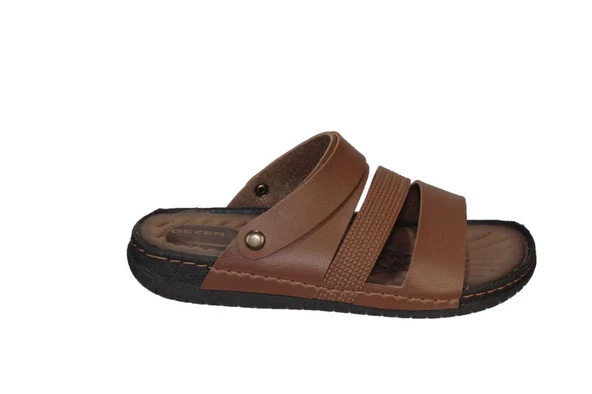 GEZER Erkek Siyah Sandalet Terlik Ortopedik Comfort tabanlı - 7