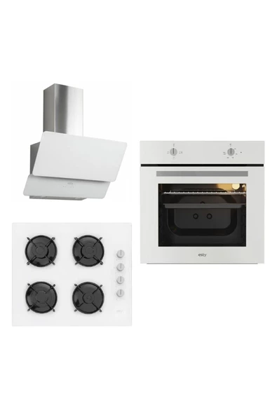 Esty Ankastre Set (AEF6601W04 BEYAZ FIRIN-ACO6501W02 BEYAZ OCAK -3471 BEYAZ DAVLUMBAZ) ürün görseli