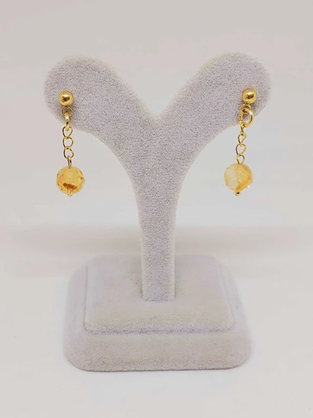 Doğaltaş Gold Çelik Küpe - Sitrin Taşı Capella Serisi (55650) - Resim 3