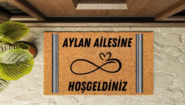 Kapı Önü Paspası Kişiye Özel Yazı Yazılır Koko Model Şerit Sonsuzluk PK-1518 - 1