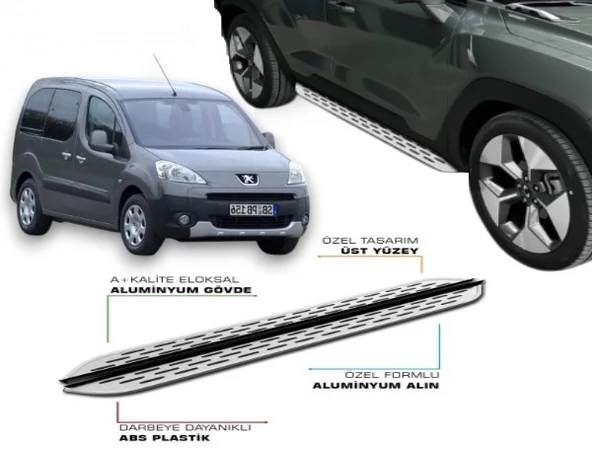 PEUGEOT PARTNER 2 TEPEE 2008 2009 2010 2011 2012 2013 2014 2015 2016 2017 2018 YAN BASAMAK ürün görseli 1