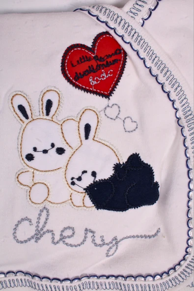 Tavşan Desenli 5 Parça Erkek Bebek Hastane Çıkışı Seti - Resim 5