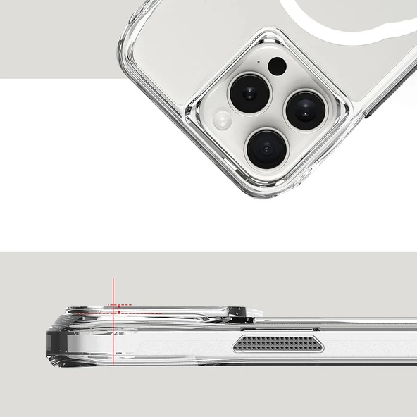 iPhone 16 Pro Kılıf SGS Military Test Sertifikalı Şeffaf Redclick İncek Kapak - Resim 6