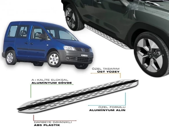 VOLKSWAGEN CADDY 2003 2004 2005 2006 2007 2008 2009 2010 2011 2012 2013 2014 2015  2016 2017 2018 2019 YAN BASAMAK ürün görseli 1
