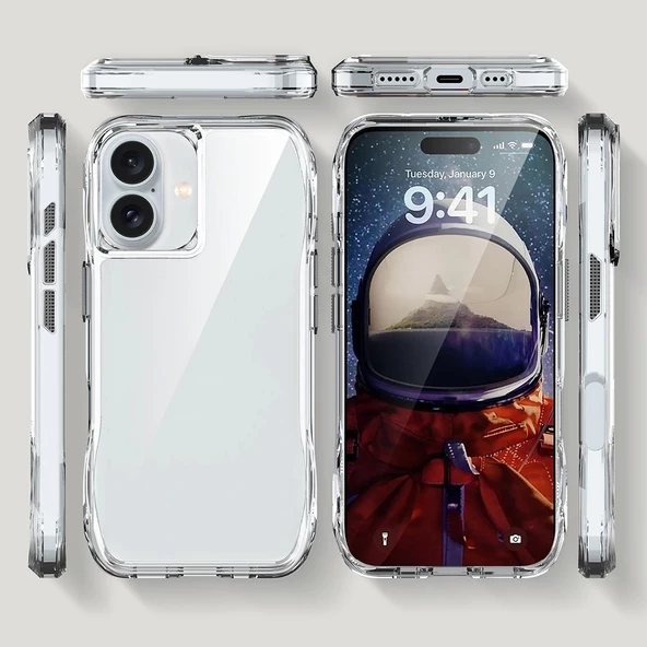 iPhone 16 Kılıf SGS Military Test Sertifikalı Şeffaf Redclick İncek Kapak - Resim 5