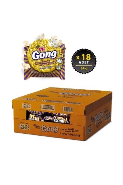 Eti Gong Bal Ve Hardal Aroma Çeşnili 34 G x 18 Adet - 2