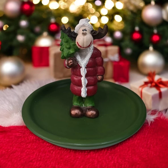 Yılbaşı Noel Geyiği Çerezlik - Kahvaltı - Kahve - Meyve Sunum Tabağı - 6