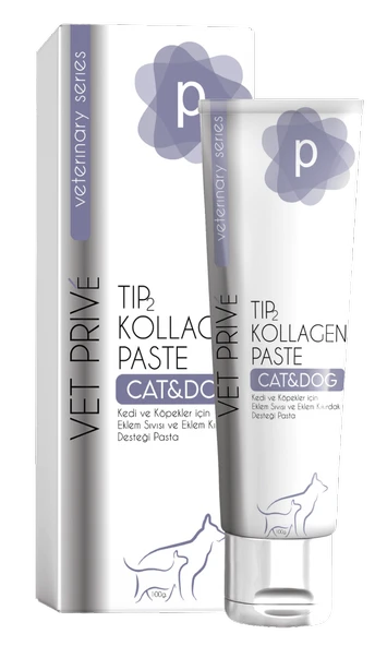 Vet Prive Tip 2 Kolajen Pasta Kedi ve Köpekler için Eklem Sıvısı ve Eklem kıkırdak Desteği 100 gr. ürün görseli